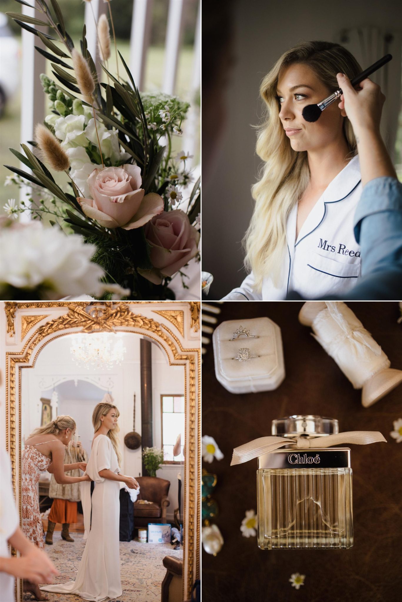 bridal preparation at the farm house cottage